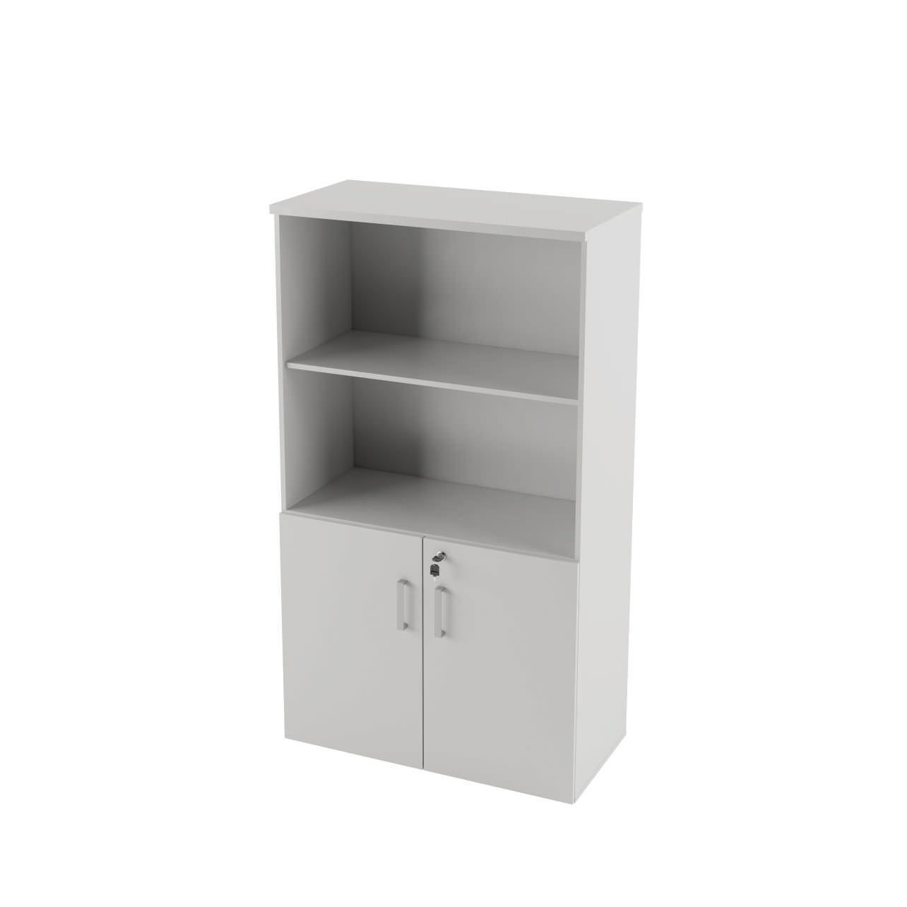 Armário Alto Semiaberto 2 Portas com 03 Prateleira Tampo 25mm OFFICE SHOP - 80x45x160cm