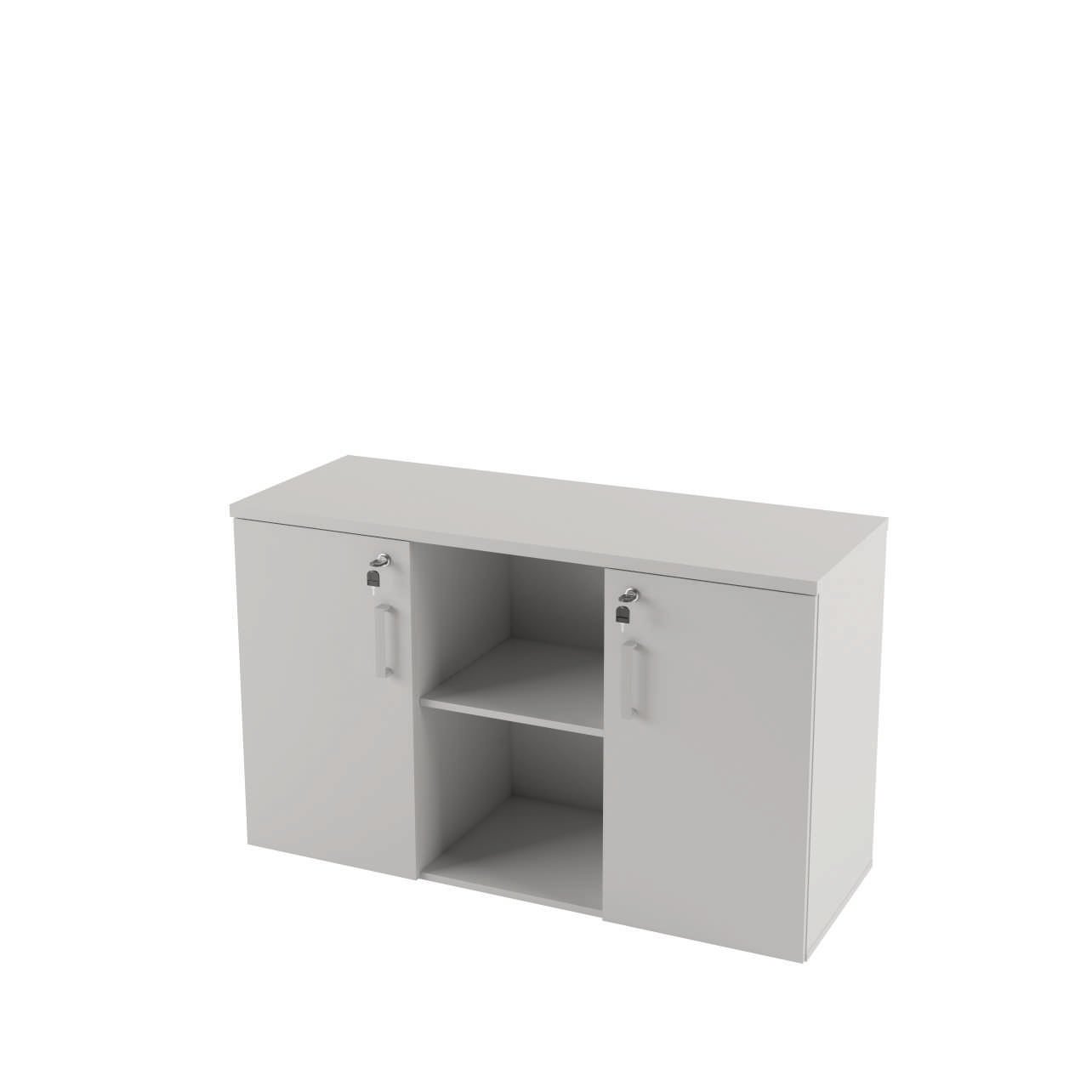 Armário Credenza 02 Portas e 01 Prateleira Tampo 25mm OFFICE SHOP - 120x45x74cm