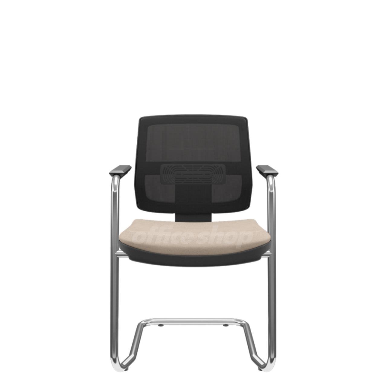 Cadeira Fit Executiva Fixa Cromada OFFICE SHOP - Tecido Fendi