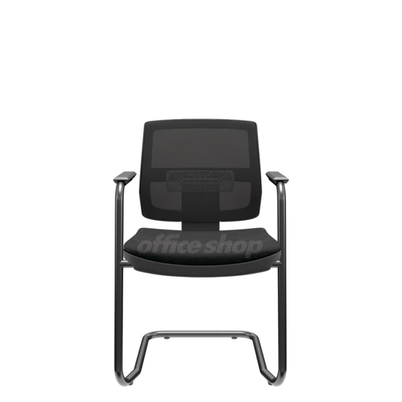 Cadeira Fit Executiva Fixa Preta OFFICE SHOP - Tecido Preto