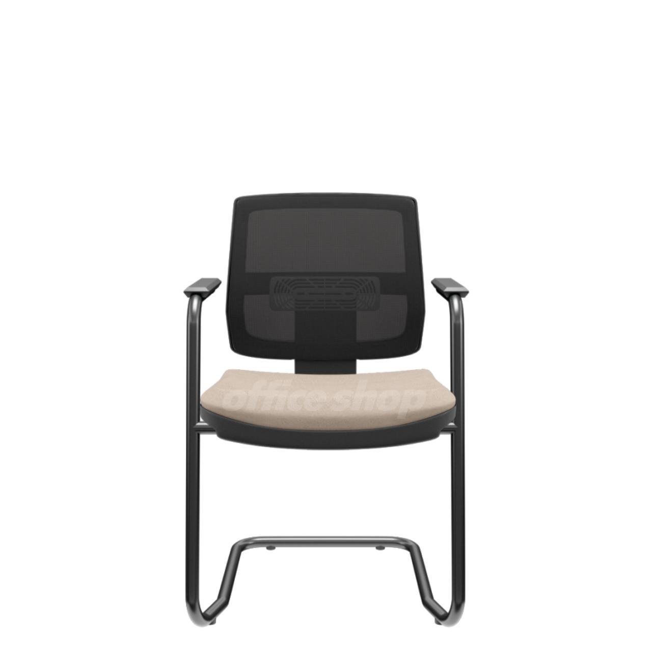 Cadeira Fit Executiva Fixa Preta OFFICE SHOP - Tecido Fendi