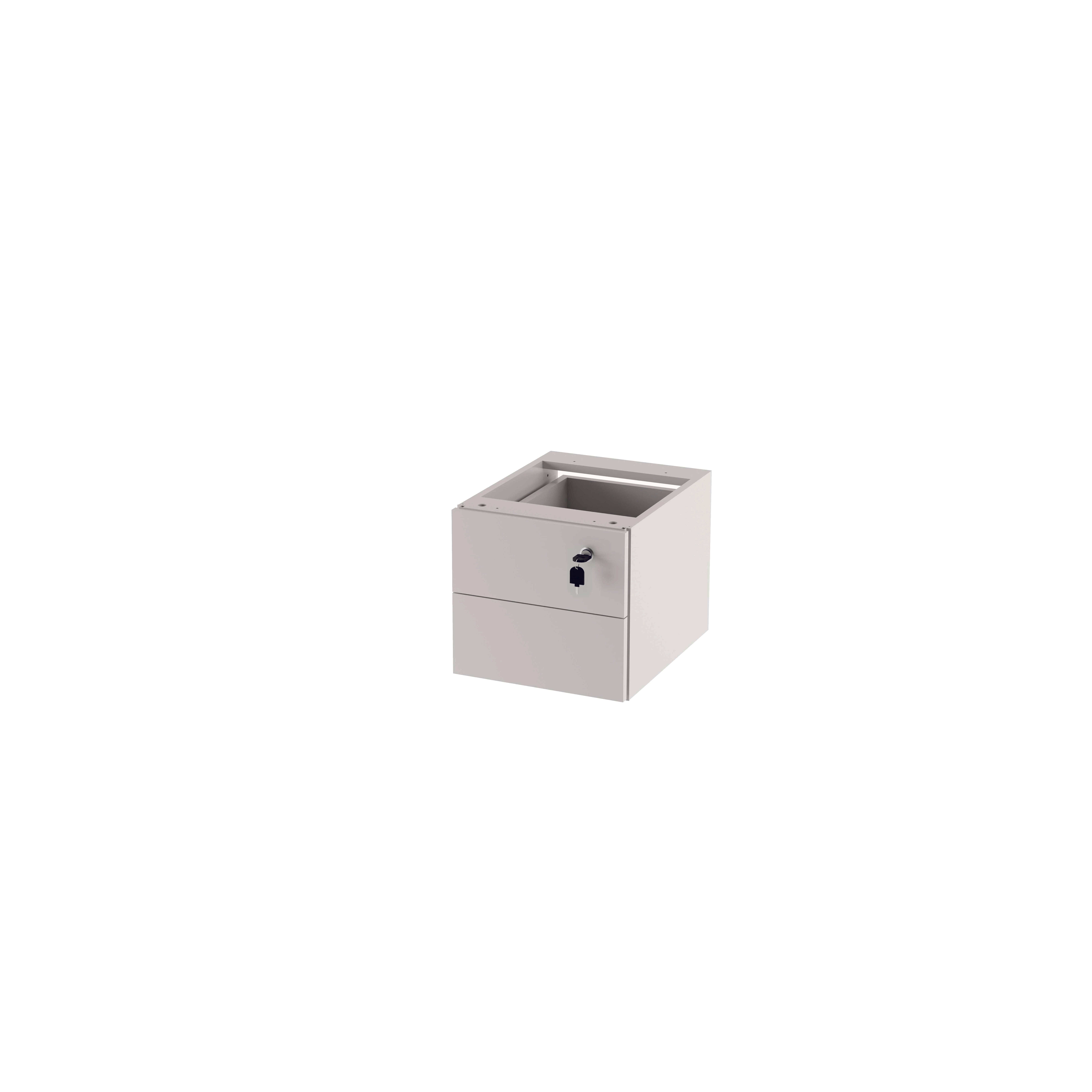 Gaveteiro Fixo 02 Gavetas Travamento na Primeira Gaveta Tampo 15mm OFFICE SHOP - 32,5x41,5x31cm