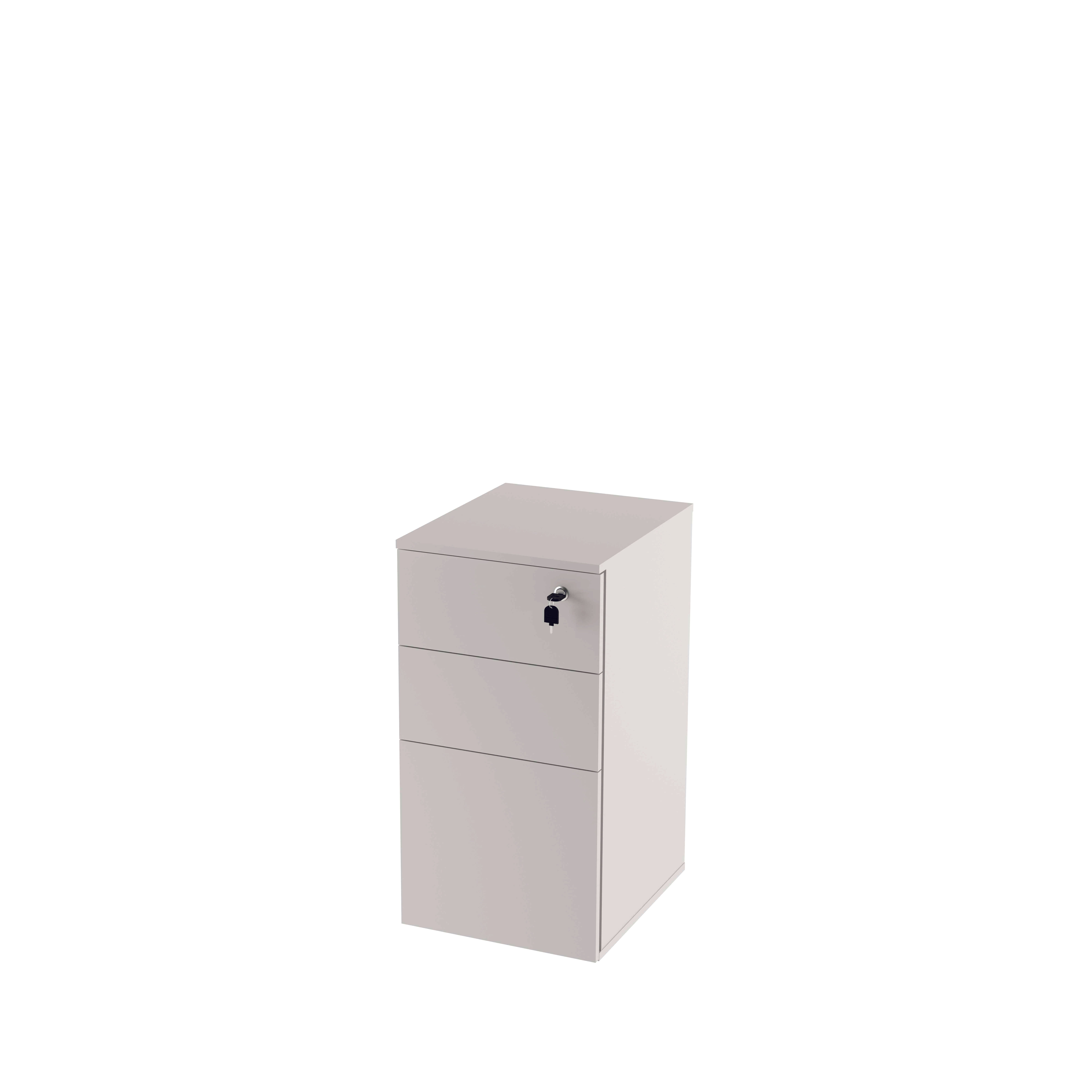 Gaveteiro Fixo Lat Arm 02 Gavetas 01 Gavetão Travamento Simultâneo Tampo 25mm OFFICE SHOP - 37,7x45x74cm