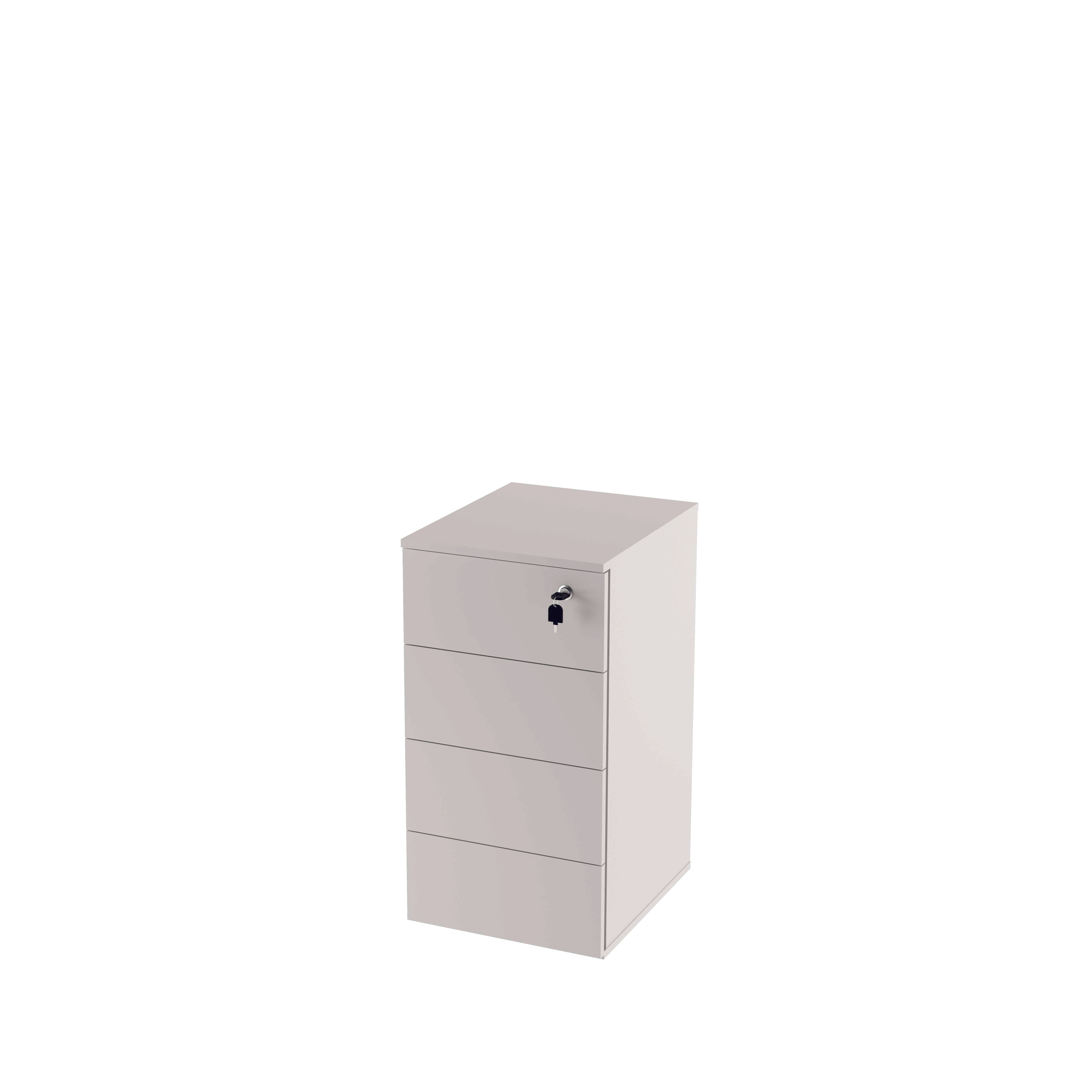 Gaveteiro Fixo Lat Arm 04 Gavetas Travamento Simultâneo Tampo 25mm OFFICE SHOP - 37,7x45x74cm