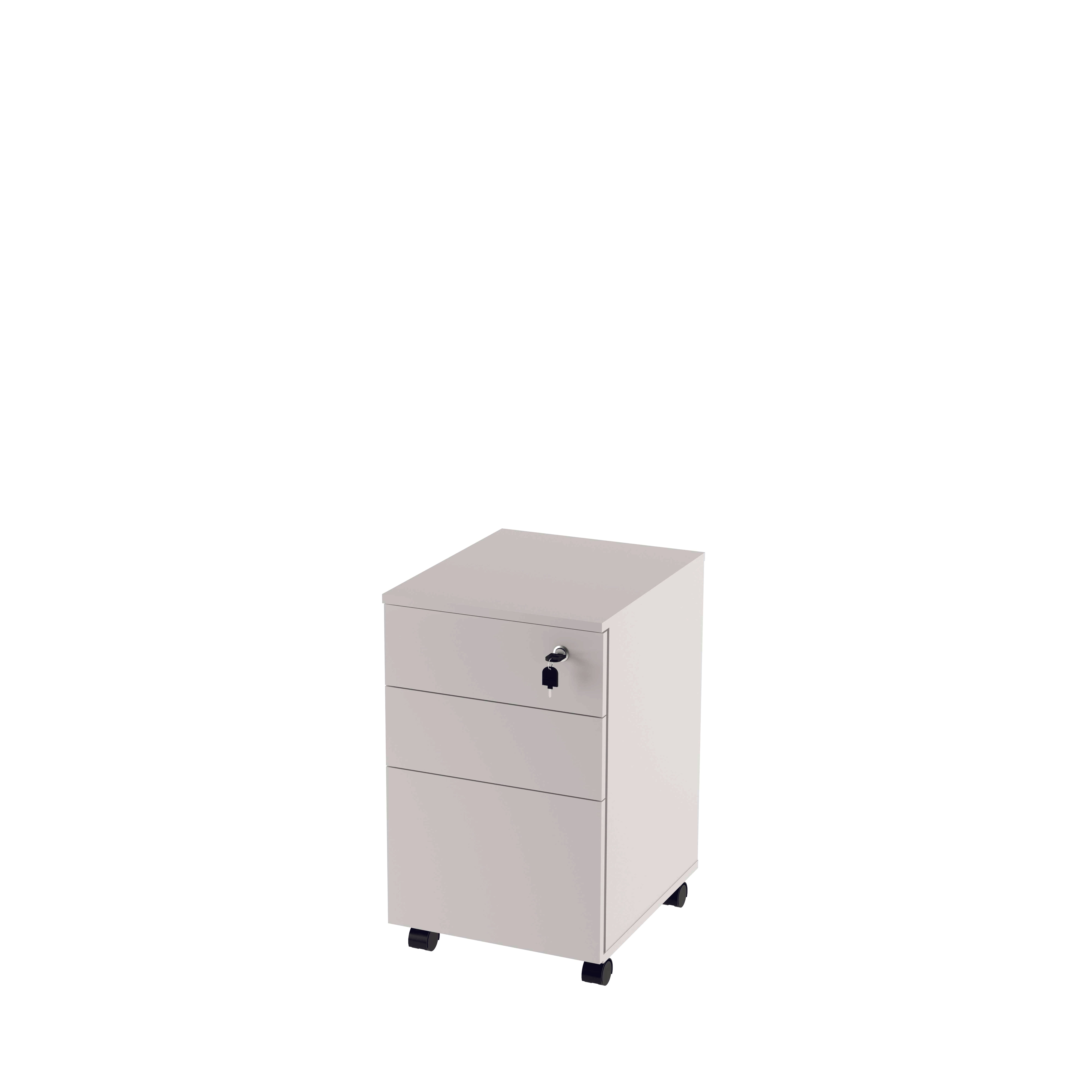 Gaveteiro Volante 02 Gavetas 01 Gavetão Travamento na Primeira Gaveta Tampo 15mm OFFICE SHOP - 37,7x45x63cm