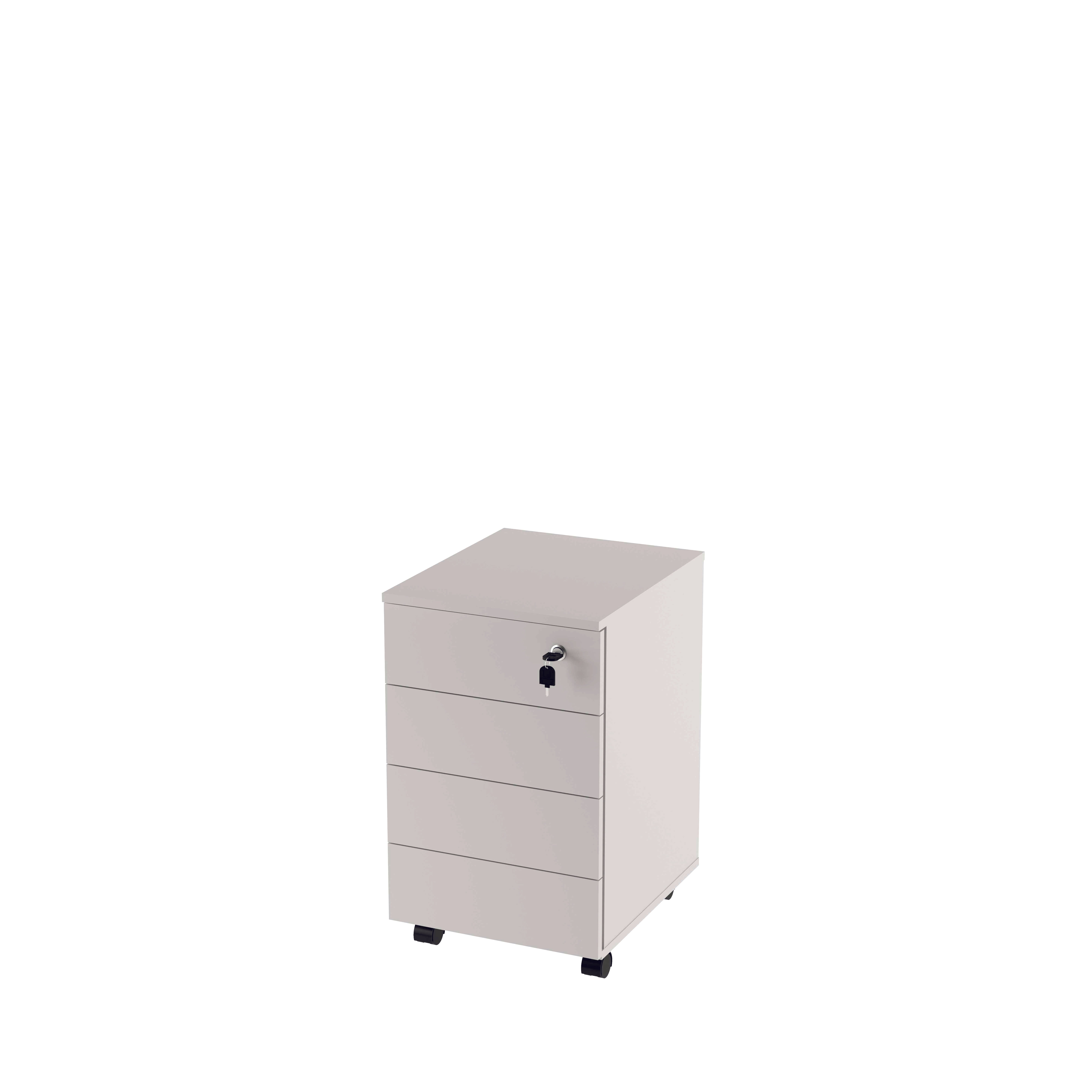 Gaveteiro Volante 04 Gavetas Travamento na Primeira Gaveta Tampo 15mm OFFICE SHOP - 37,7x45x63cm
