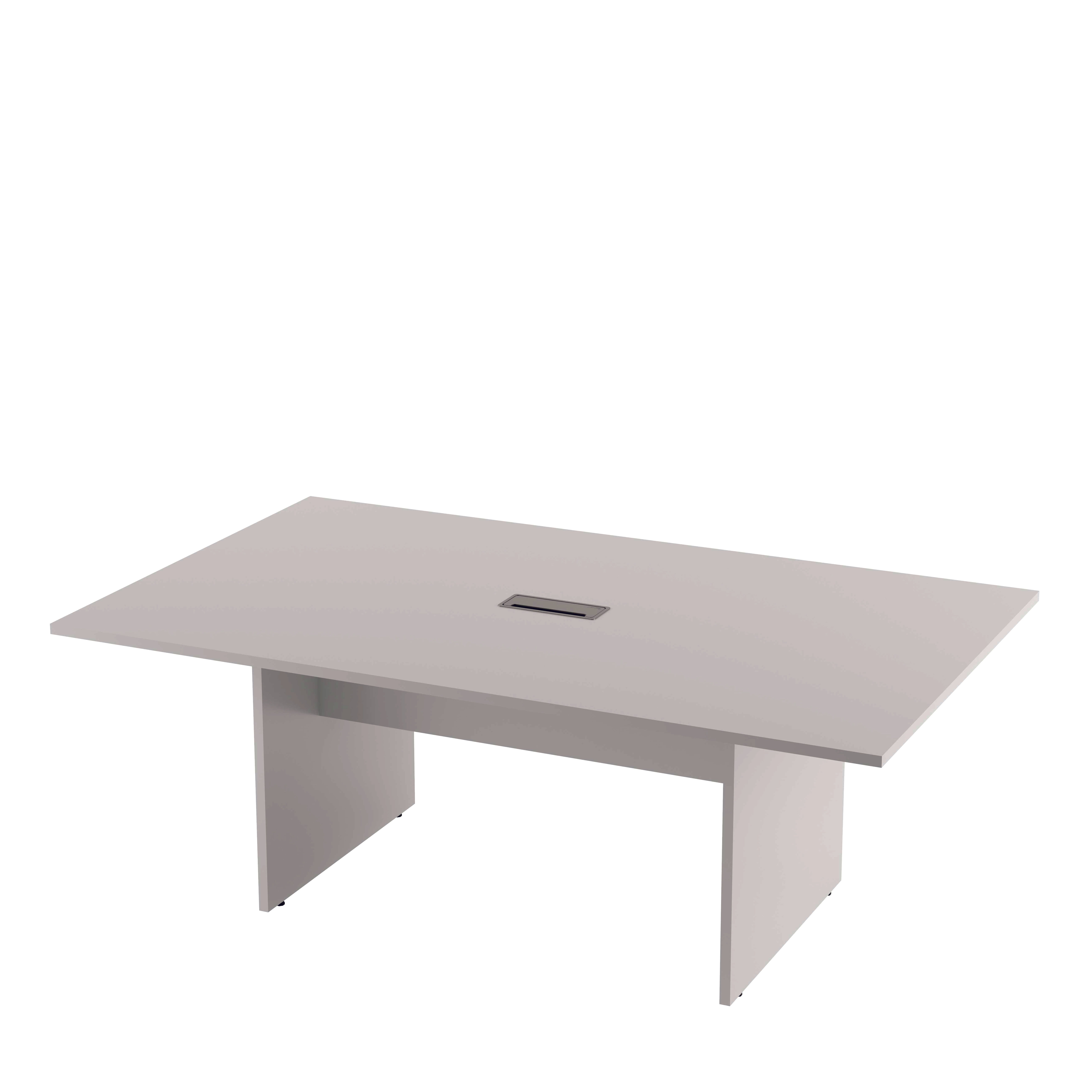 Mesa de Reunião Retangular Com Caixa de Tomada Pé Painel Tampo 25mm OFFICE SHOP - 240x120x74cm